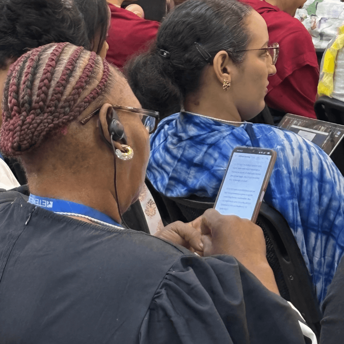 Participants using Omnio mobile app